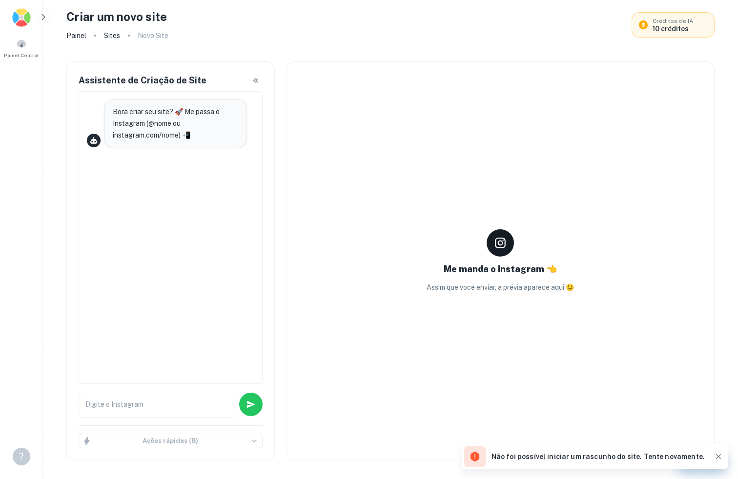 Preview da plataforma: Site para candidato com IA